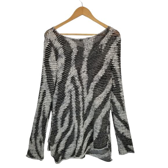 INC International Concepts Women's Open Knit Long Sleeve Tunic Sweater Black XL - Picture 1 of 6